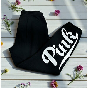 Victoria's Secret Black Joggers Sz M Sweatpants 26" Inseam Lounge Athletic Pant